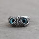 thumbnail image 2 of Anillo De Búho De Ojo De Demonio De Plata De Ley 925 Anillo De Búho Ajustable Abierto Retro Methold AP005593-00, 2 of 6