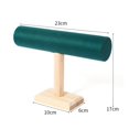 thumbnail image 5 of Barra en T de madera para joyería, soporte de exhibición para pulseras, soporte para brazaletes, accesorio de un solo nivel, escaparate de joyería de mesa para escaparate de tienda Estilo E Yinane exhibición del puesto de joyería, 5 of 5
