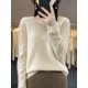 thumbnail image 1 of Suéter de mujer 100 % lana merino, cuello en V, manga larga, jersey básico de otoño e invierno, prendas de punto de cachemira, ropa cálida para mujer, 1 of 5
