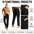 thumbnail image 4 of YAPPO Men's Hiking Cargo Pants, Lightweight Stretch Quick Dry Water Resistant Outdoor Work Pants with 8 Pockets, 4 of 7