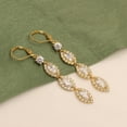 thumbnail image 5 of Charmsy Cubic Zirconia Earrings for Women | Gold Plated Marquise CZ Leverback Earrings, 5 of 7