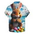 thumbnail image 3 of Yertdoel Mens Button Down Shirt Short Sleeve Lapel Neck Bunny Print Short Sleeve Shirt Loose Comfortable Easter's Day T-Shirts, 3 of 6