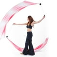thumbnail image 3 of 2Pcs Silk Veil And 2 Pcs POI Chain Ball Belly Dance Silk Veil POI Streamer Stage Thrown Balls Women Belly Dance Level Hand Props, 3 of 6
