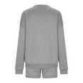 thumbnail image 5 of YOIAVAIOY Womens Solid Sweatsuit Fleece Crewneck Sweatshirt and Sweat Shorts Sets 2 Piece Comfy Soft Tracksuit Casual Set Gray L, 5 of 8