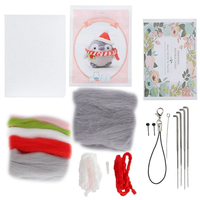 Kit De Inicio De Fieltro De Aguja Suministros De Fieltro De Lana Portátil Respetuoso Con El Medio Ambiente Para Ute Animal Muñeco De Peluche Material De Fabricación DIY ANGGREK Arte y Manualidades