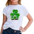 thumbnail image 4 of Toimothcn T-Shirts pour Filles Tout-Petits Décontractés Trèfle à Quatre Feuilles Imprimé Manches Courtes Col Rond Coupe Ample 10-11 Ans, 4 of 5