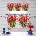 thumbnail image 3 of 4th of July Kitchen Curtains Valances 3 Piece Set, Begonia Flower Rod Pocket Tier Curtain and Valance Drapes for Small Window 36 Inch Length for Bedroom Cafe, 3 of 9