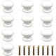 thumbnail image 1 of 10 Piezas Tirador de Muebles Tirador de Madera Natural Pomos Redondos de Hongo para Cajón Pomo de Puerta Tiradores de Muebles con Tornillos para Armario Dormitorio, 1 of 5