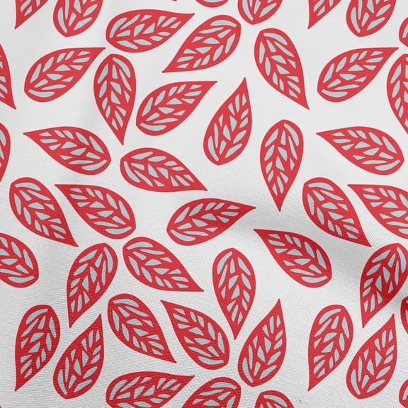 oneOone Cotton Poplin White Fabric Leaves Quilting Supplies Print Sewing Fabric By The Yard 56 Inch Wide