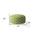 thumbnail image 3 of 24" Green And White Cotton Round Polka Dots Pouf Ottoman, 3 of 6