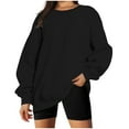 thumbnail image 2 of Aloohaidyvio 2024 Summer Plus Size Tops,Fashion Woman Long Sleeve Round Neck Loose Sweatshirt Solid Blouse Tops, 2 of 6
