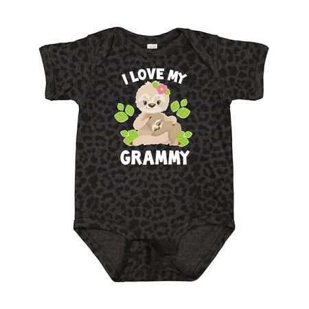 

Inktastic Cute Sloth I Love My Grammy with Green Leaves Gift Baby Boy or Baby Girl Bodysuit
