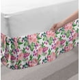 thumbnail image 2 of Rose Bed Skirt, Pastel Blooms Summer Garden Leaves Revival Bouquets Iris Foliage Pattern, Elastic Bedskirt Dust Ruffle Wrap Around for Bedding Decor, 4 Sizes, Coral and Multicolor, by Ambesonne, 2 of 2