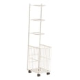 thumbnail image 3 of amagogo Organisateur d'Équipement de Sport Roulant Accessoires avec Roues Support de Rangement pour Ballons Blanc, 3 of 10