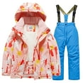 thumbnail image 3 of guisaled Girls Snowsuit Set Hooded Fleece Lined Camo Winter Jackets and Snow Bib Pants 2 Piece Ski Suits Waterproof Windproof Insulated Snow Suits, 3 of 4