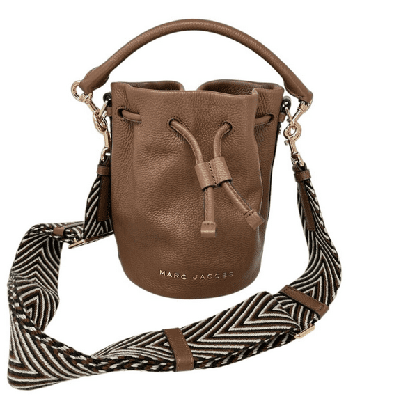 Marc Jacobs Pebble Leather Bucket Bag Crossbody Cognac $495