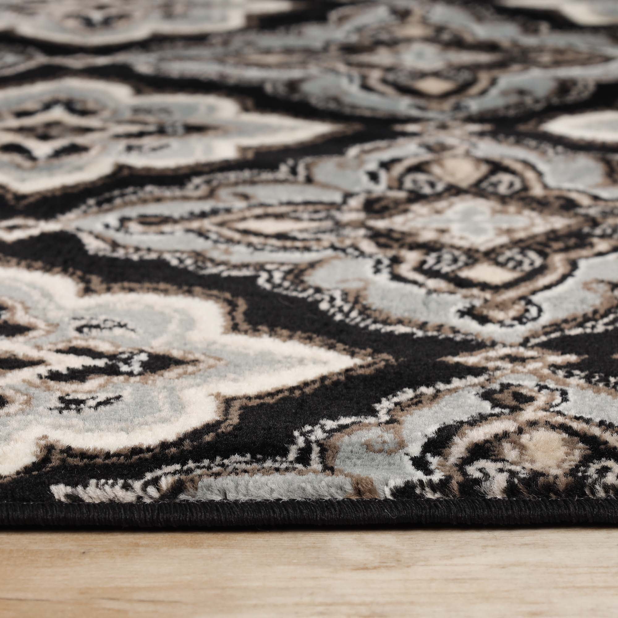 Superior Crawford Modern Medallion Indoor Area Rug, 8' x 10', Black