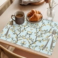 thumbnail image 3 of Yellow Lemon Placemats Set of 6 Tree Leaf Branch Summer Watercolor Blue Place Mats Indoor Wipeable Table Mats Washable Cloth Dining Table Placemats for Kitchen Holiday Party Home Decor 13x19 Inch, 3 of 9