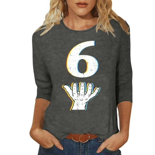 Birdeem Blouses Décontractées pour Femmes, Manches 3/4, Col Rond, Chandail, Haut Imprimé, Blouse Mode