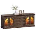 thumbnail image 7 of Lacoo 63'' Vintage-Style TV Stand for TVs Up to 70'' with LED Lights and Outlets, Entertainment Center with Storage Cabinets and Drawers for Living Room, Dark Walnut, 7 of 7