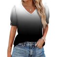 thumbnail image 2 of beishanbush Fall Sales Saving $10 Summer T Shirts Women's Blouse,V Neck Short Sleeve Button Loose Fit Casual Summer Top Under $10, 2 of 7