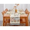thumbnail image 5 of Blue Pumpkin Bordered Thanksgiving Tabletop, Stonewashed Fall Pumpkin and Sunflower Cottage Print Easy Care Fabric, Farmhouse Harvest, Table Runner, 14 x 108, 5 of 8