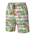 thumbnail image 2 of Yiaed Tropical Flamingo Print Men's Swim Trunks with Lining Quick Dry Sports Shorts Beach Shorts Boardshorts-Large, 2 of 5