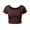 Coffee, variant on fheaev Crop Top for Women Short Sleeve Slim Fit Tight Casual Summer Going Out Tee