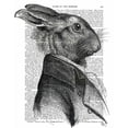 thumbnail image 3 of Fab Funky 20x24 Black Modern Framed Museum Art Print Titled - Rabbit Portrait Profile, 3 of 5
