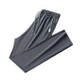 thumbnail image 4 of JTieacloth Mens Big and Tall Pants Men Unisex Stretch Quick Drying Pants Casual Elastic Waist Drawstring Stretch Pants Gray, 4 of 6