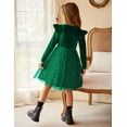 thumbnail image 5 of Arshiner Christmas Dress for Girls Toddler Tutu Tulle Velvet Fall Long Sleeve Dresses Green 5t, 5 of 11
