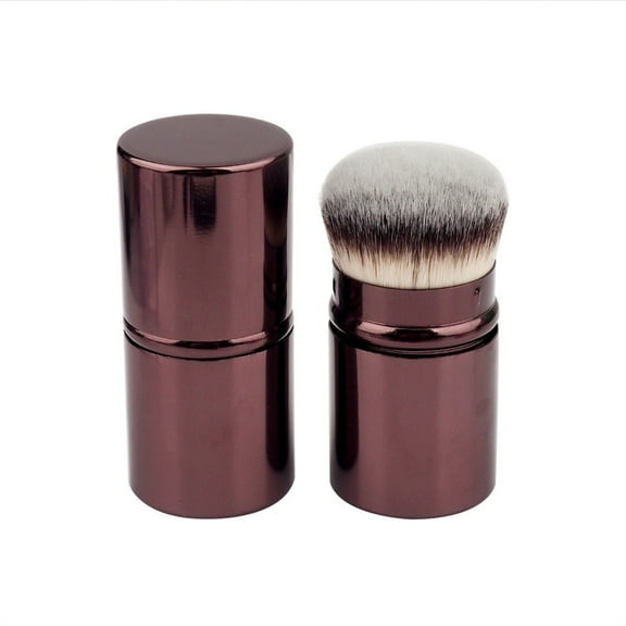 Yoofe Retractable Kabuki Makeup Brush, Travel Face Blush Brush, Portable Powder Foundation Sunscreen Brush with Cover for Blush, Bronzer, Buffing, Highlighter Flawless Powder Cosmetics