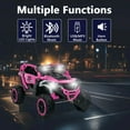 thumbnail image 4 of iRerts 12V Powered Ride on Toys UTV, Kids Ride on Cars with Remote Control, Bluetooth, Music, LED Lights, 4 Wheels Suspension, Kids Cars Electric Vehicles for Boys Girls Ages 3-6 Gifts, Magenta, 4 of 7