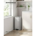 thumbnail image 2 of 8-Gallon (30 L) Kitchen Trash Can, Trash Bin, Stainless Steel Garbage Can, with Inner Bucket, Soft Close and Stays Open, Metallic Silver, 2 of 7