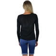 thumbnail image 3 of ToBeInStyle Women's L.S. Knit With Sheering Back Neck Detail - Black - 1X, 3 of 7