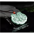 thumbnail image 5 of HOOUN Chinese Natural Emerald Ruyi Dragon Phoenix Jade Pendant “如意龙凤呈祥” Necklace, 5 of 5