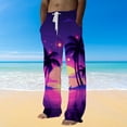 thumbnail image 2 of GHSOHS Cargo Pants Mens Skinny Dress Pants Purple Sports Trousers Men Chino Pants Spring And Summer Seasons Digital 3D Printing Coconut Tree Casual Pants Light Weight Pants for Men,XXL, 2 of 5
