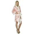 thumbnail image 5 of Bimba Women Short Satin Robe Velvet Belt Getting Ready Bridesmaid Robe Coverup, 5 of 5
