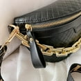 thumbnail image 6 of Thick Chain Women's Fanny Pack Plaid leather Waist Bag Shoulder Crossbody Chest Bags Luxury Designer Handbags Female Belt Bag, 6 of 10