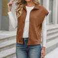 thumbnail image 4 of TIANZEN Knit Zip Front Vest Sleeveless Oversized Outerwear With Side Pockets Casual Layering Cardigan Two Vest Denim Vest Sweater Sleeves Juniors Flannel Vest, 4 of 5