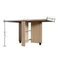 thumbnail image 5 of Geetinfly Folding Dining Table, Extendable Drop Leaf Folding Dining Table With 2 Wheels And 2 Storage Racks, Farmhouse Space Saving Table For Home Living Room Kitchen, 5 of 6