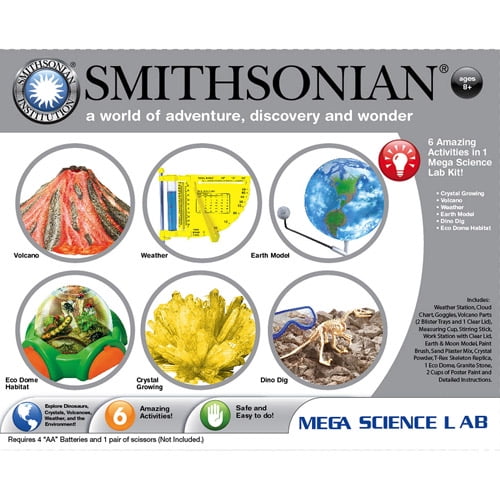 Smithsonian Mega Science Lab 6 Kits In One Volcanoes Weather Crystal Growing Dinosaurs Microscopic Science And Space Walmart Com Walmart Com