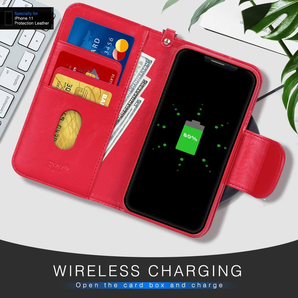 iPhone 11 Case, FYY iPhone 11 Wallet Case, Handmade Luxury PU Leather