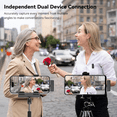 thumbnail image 2 of Wireless Lavalier Microphone, Microphone for iPhone (2 TX + 2 RX + Charging Case), Mini Mic with Noise Cancellation, 20H Battery, 200ft, Wireless Microphone for iPhone 15/14/13/12, Android, PC, 2 of 7