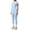 Sky Blue, variant on Telankuip 2 Piece Workout Sets for Women Solid Color Slim Fitted Breathable Athletic T-Shirt and High Waist Leggings Stretchy Comfy Seamless Yoga Running Gym Outfits 2026 White XL
