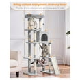 thumbnail image 2 of HHBEAUTY Cat Tree, Multi-Level Cat Tower for Indoor Kittens, 63in, Condo Furniture with Scratching Posts, Large Top Perch, Hammock, Tall Pet Climbing Stand for Kitty Play, 2 of 8