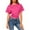 B_Hot Pink, variant on XPMWRP Short Dolman Sleeve Crop Top for Womens Slim Fit Summer Trendy Crew Neck Tee Shirt Casual Basic Solid Tees Blouse Khaki M