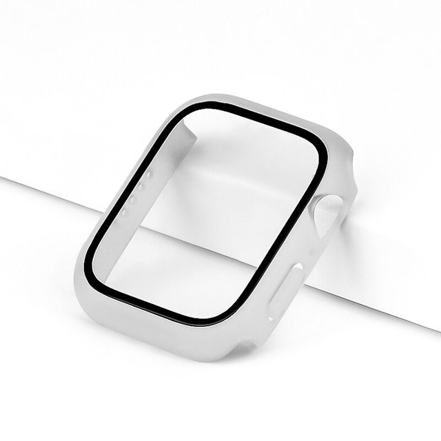 Vidrio + cubierta para Apple Watch case 7/6/SE/5/4/3/2/1 iWatch 42mm 38mm vidrio templado parachoques para apple watch 44mm 40mm 45mm 41mm Tan Jianjun unisex