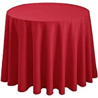 

Red Round Tablecloth 108 Inch - Waterproof Stain Resistant Spillproof Polyester Fabric Table Cloth for Dining Room Kitchen Party(Red)