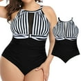 thumbnail image 2 of Gibobby Bañador de una pieza Moda femenina suelta transpirable Sexy siamés conservador encaje plisado de talla grande(A,XL), 2 of 4